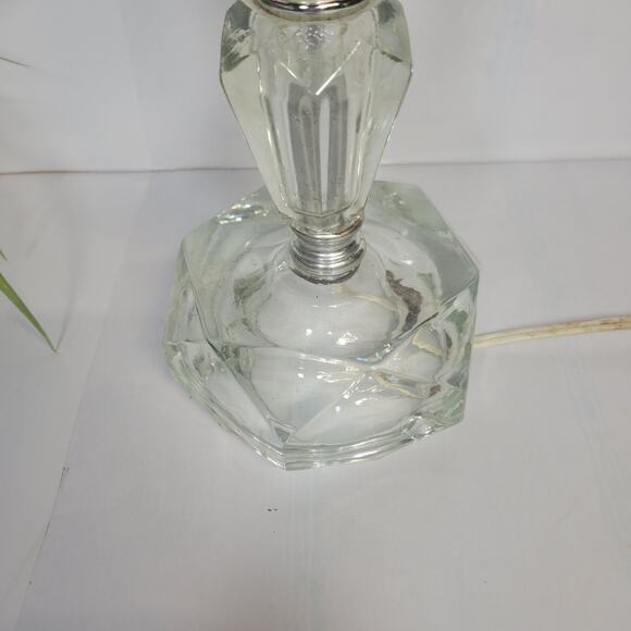 Vintage Vanity Lamp Glass Crystal Clear Boudoir Table Dresser - Picture 3 of 4